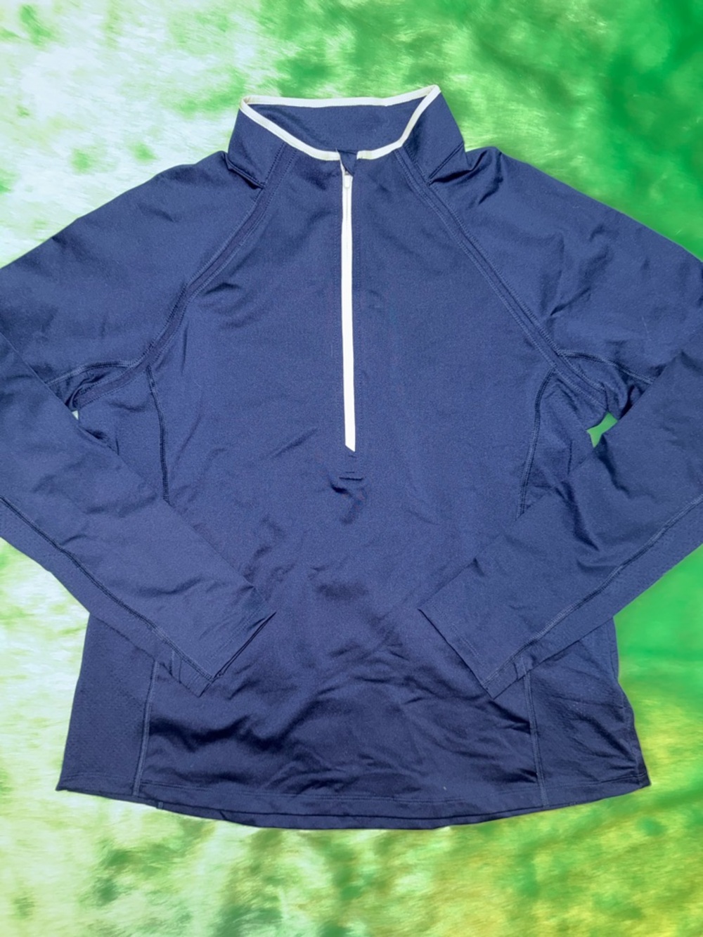 Vineyard Vines Performance Navy Quarter-Zip Pullover with White Trim Women’s L